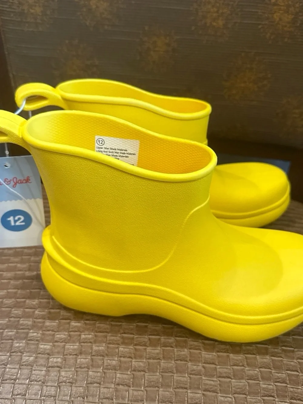 Cat & Jack Bright Yellow Kids Waterproof Rain Boots